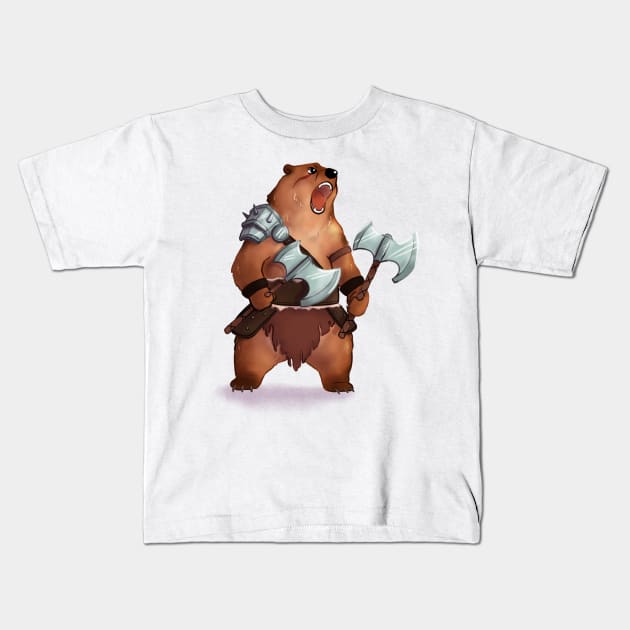 Barbarian Bear Kids T-Shirt by Melissa Jan